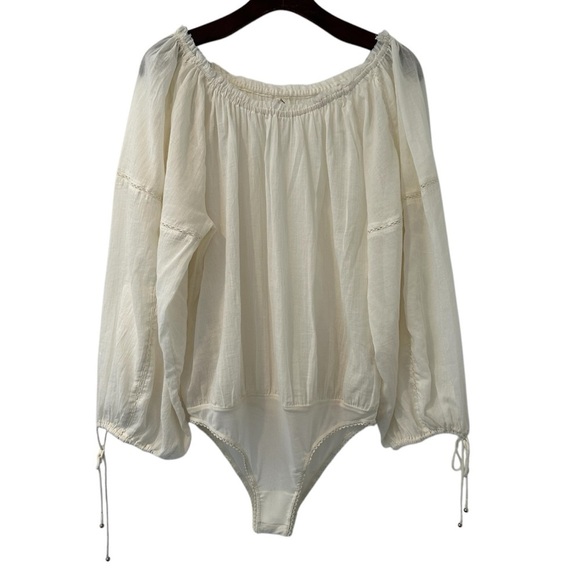 Free people cream bohemian body suit size medium new without tags - Picture 1 of 14
